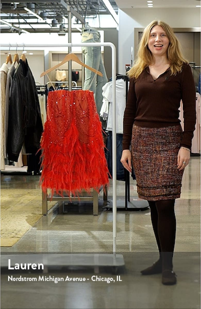 Stevie Sequin & Feather Strapless Cocktail Minidress, sales video thumbnail