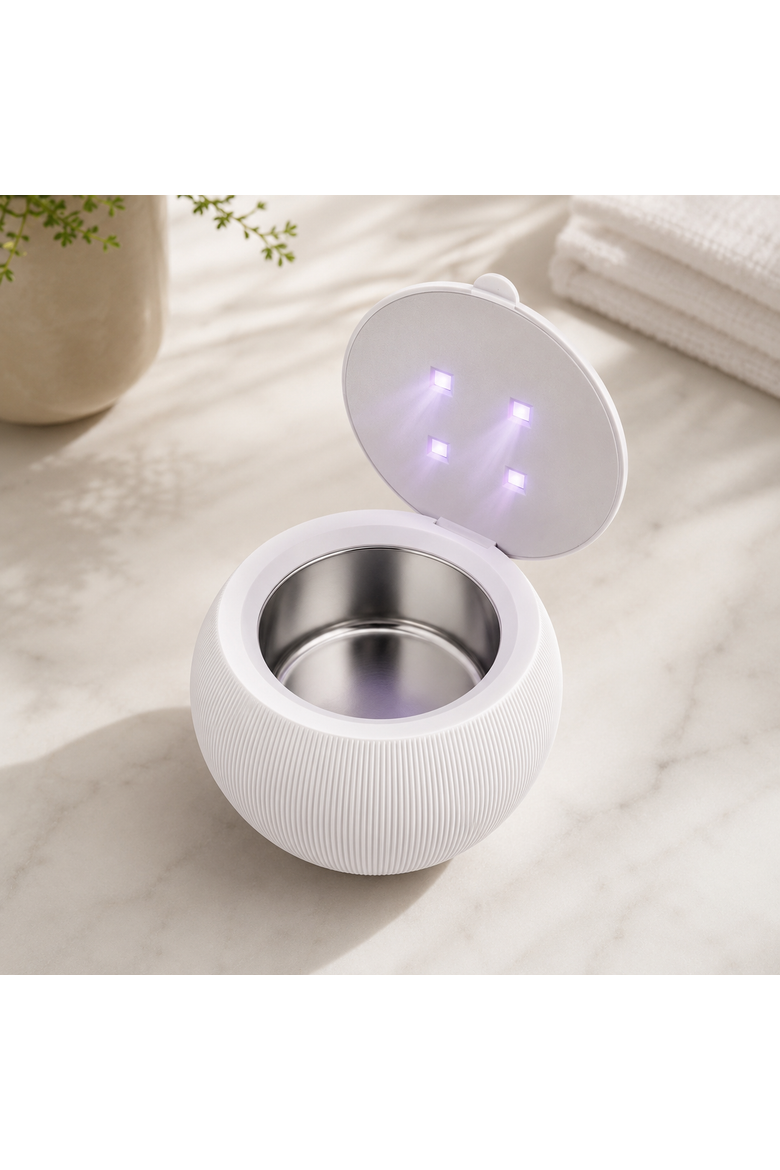 Ultrasonic Cleaner Pod with UV Sterilization, Alternate, color, White