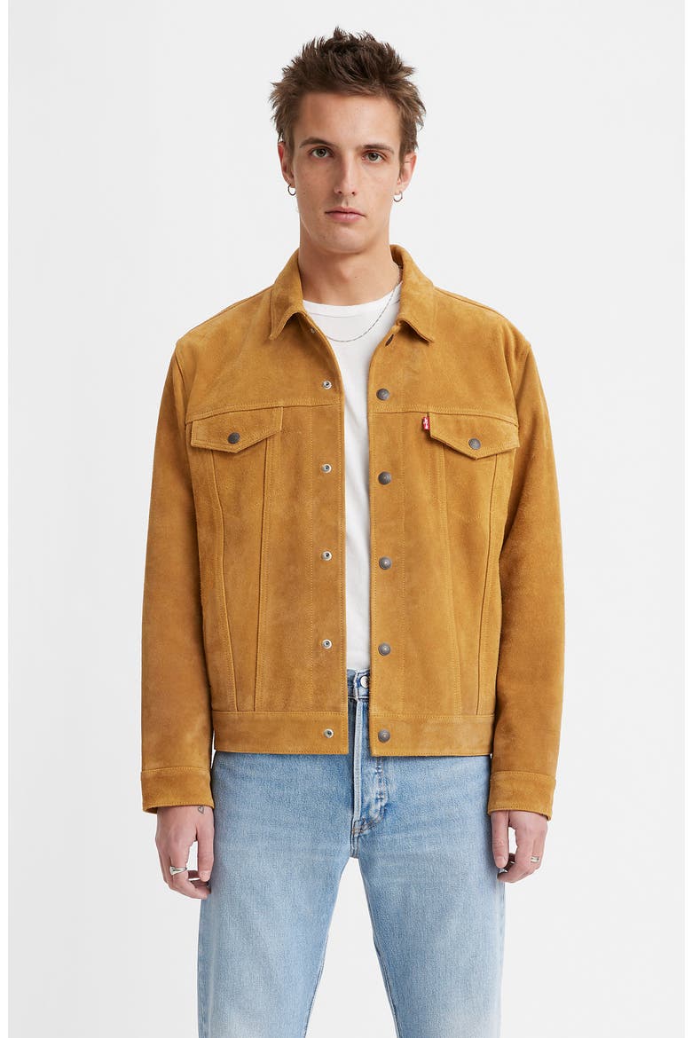 Highland Suede Trucker Jacket (Men) | Nordstrom