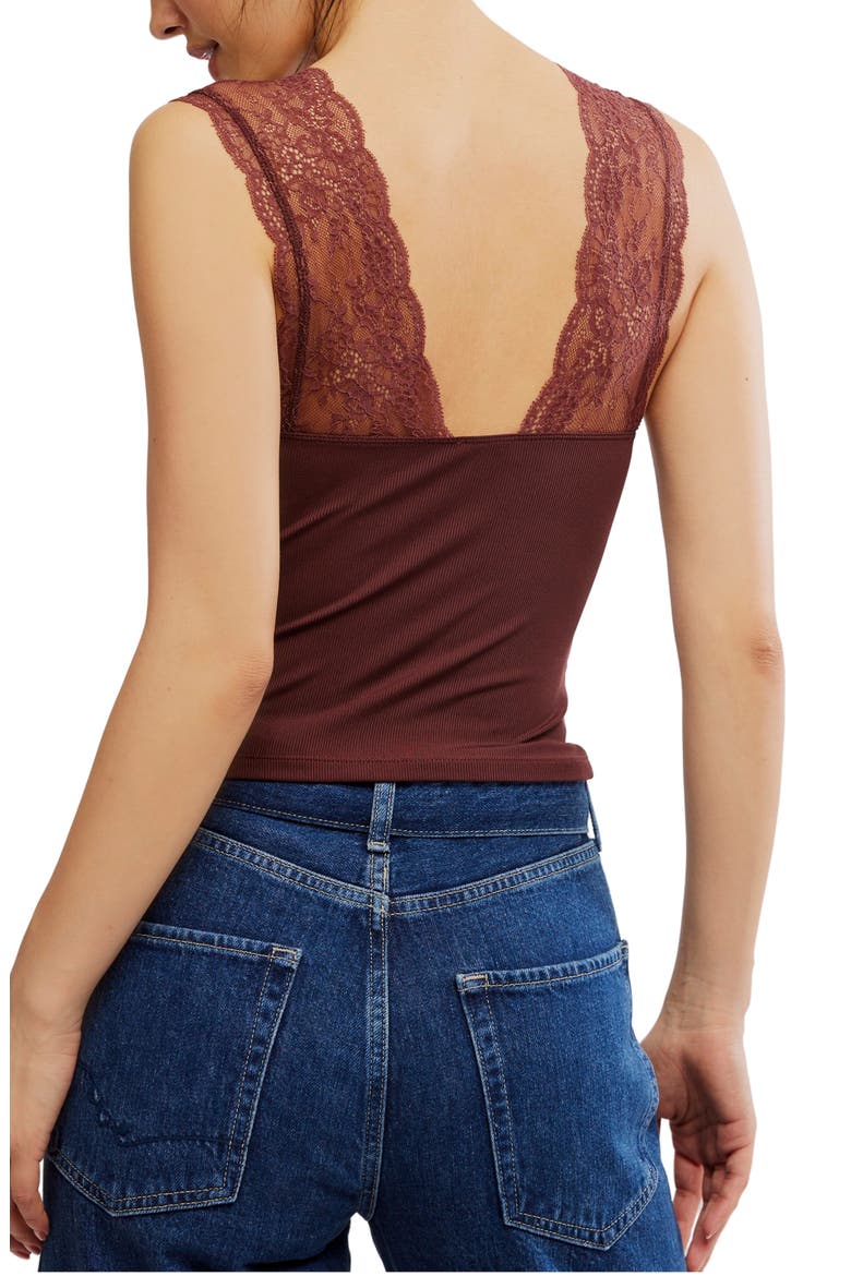 Power Pay Lace Trim Camisole, Alternate, color, BITTERSWEET