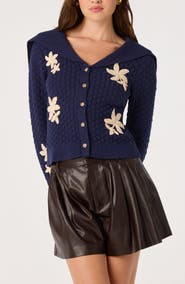 ASTR the Label Analissa Floral Appliqué Cardigan