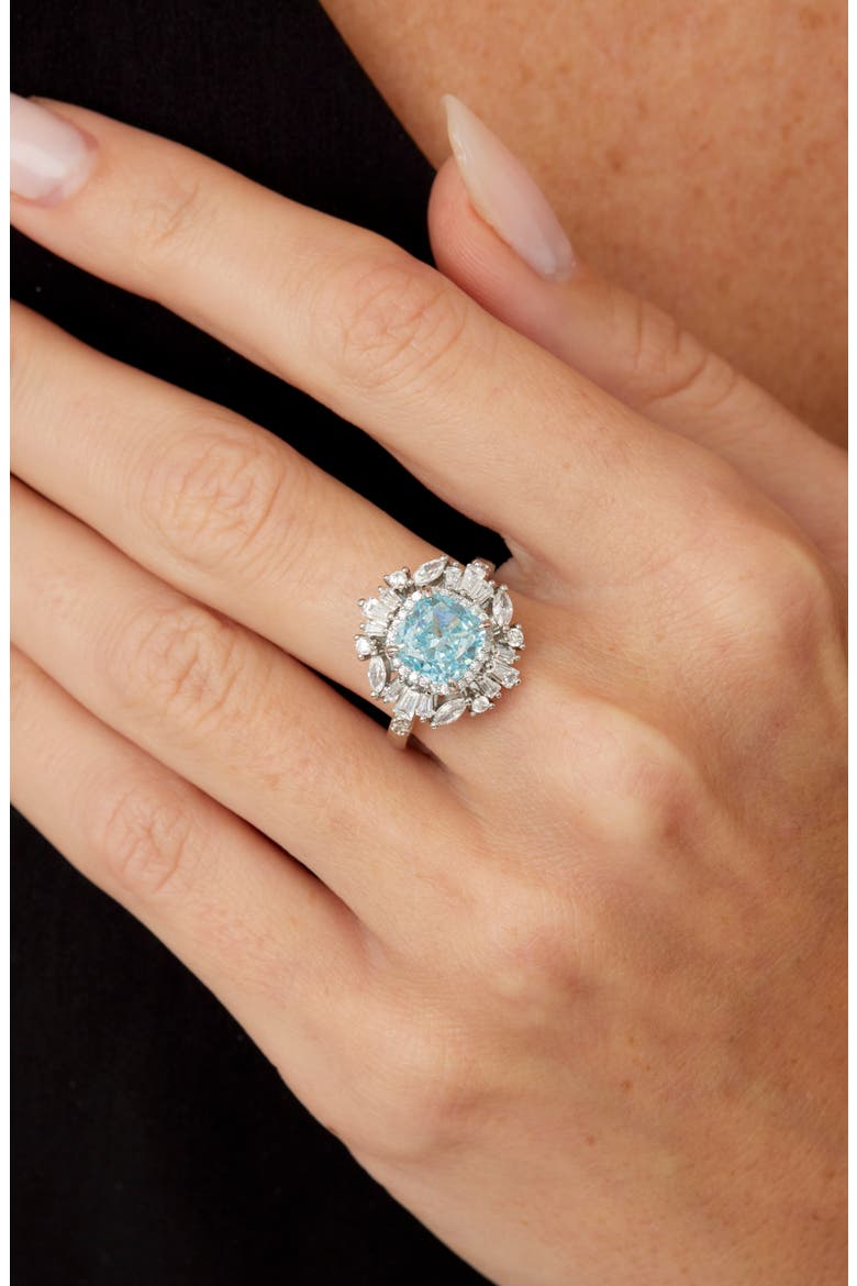 Cubic Zirconia Statement Ring, Alternate, color, WHITE