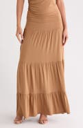 Renee C Tiered Jersey Maxi Skirt