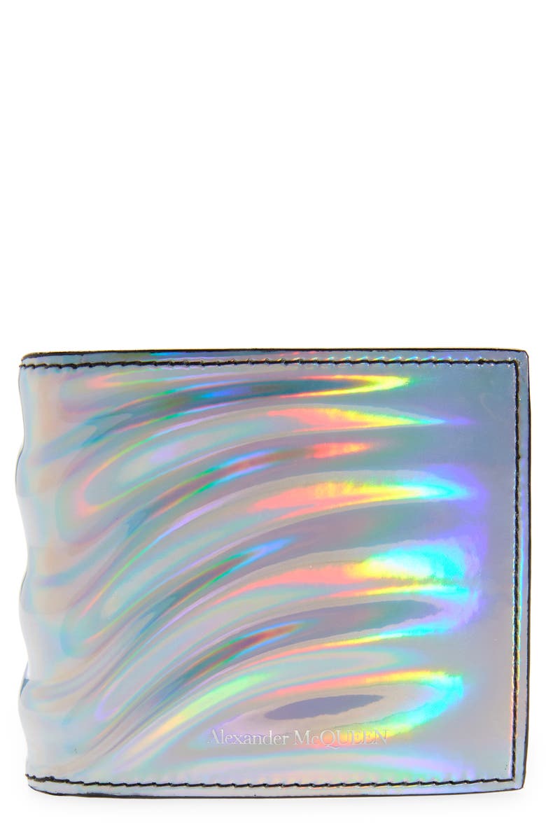 McQueen Alexander McQueen Ribcage Holographic Wallet, Main, color,