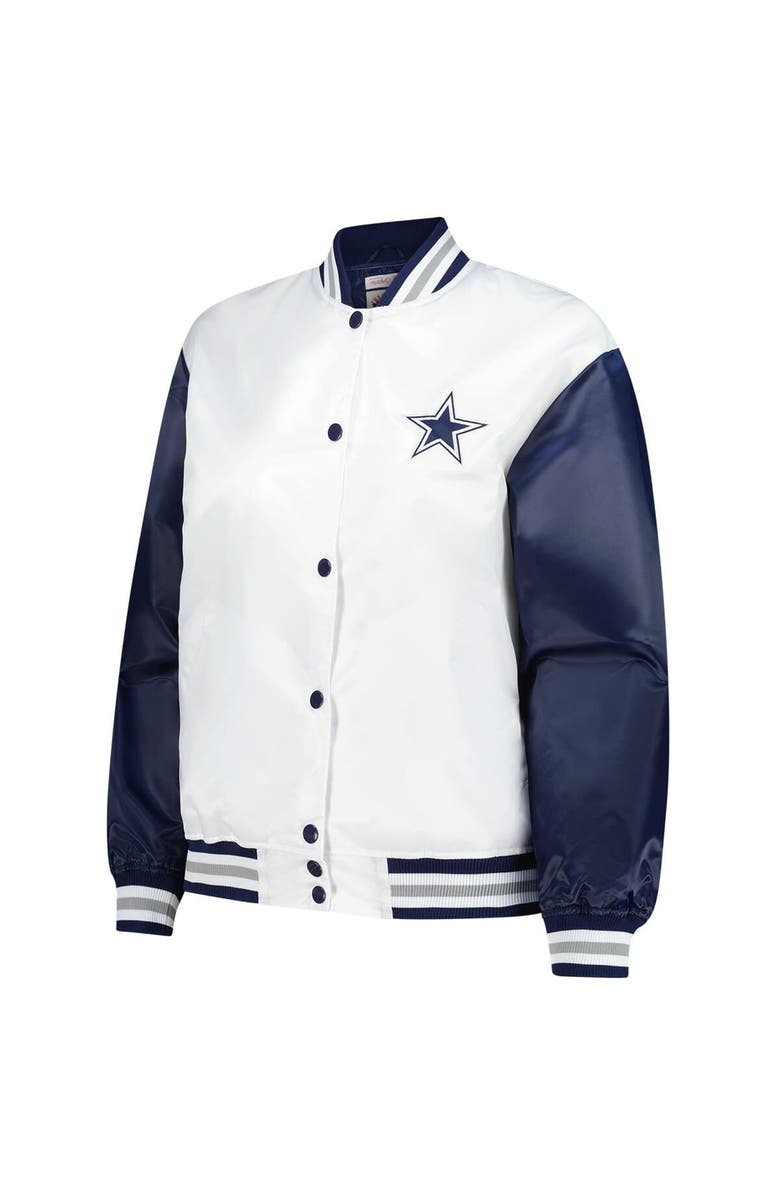 Mitchell & Ness Women's Mitchell & Ness White Dallas Cowboys Plus Size Full-Snap Satin Jacket, Alternate, color, White
