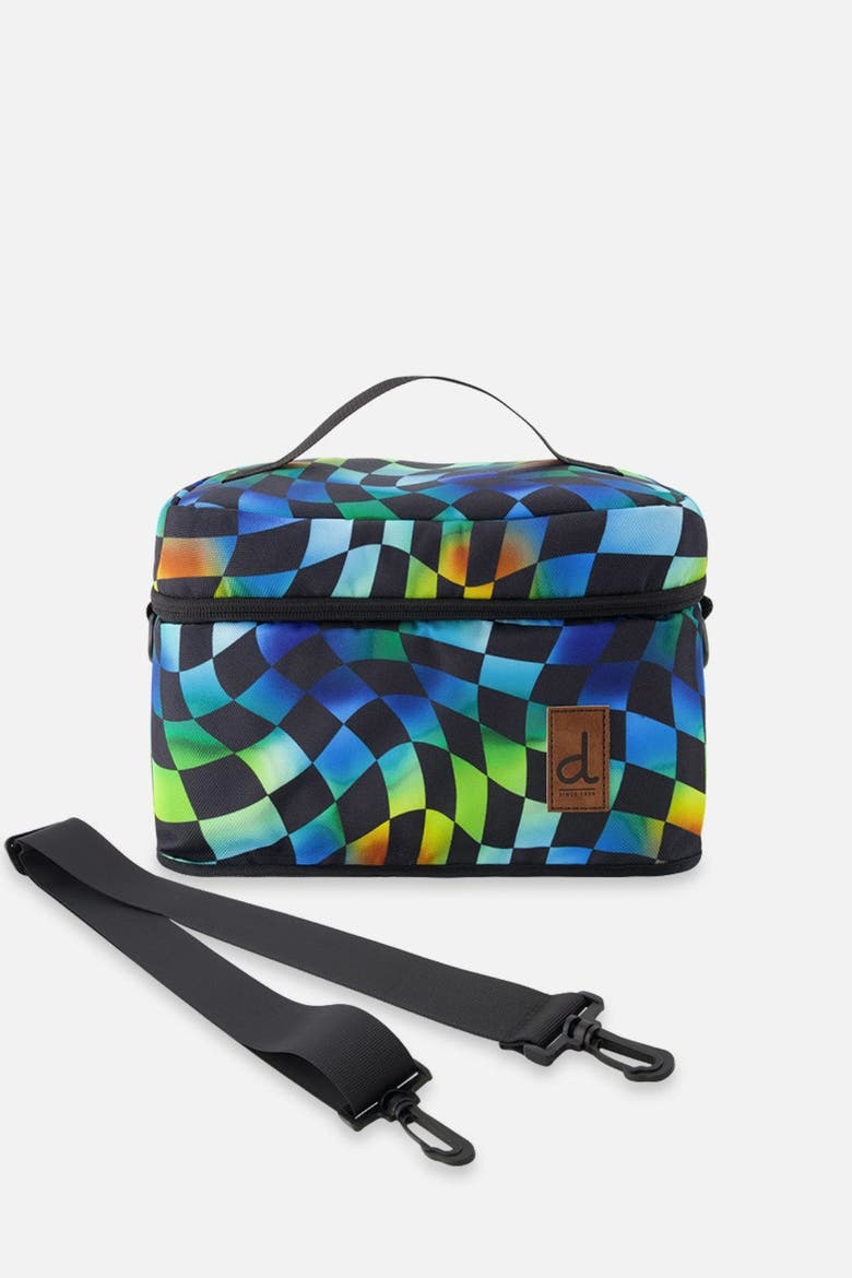 Checkered Adventure Functional Lunch Box, Main, color, Blue Checkered Print