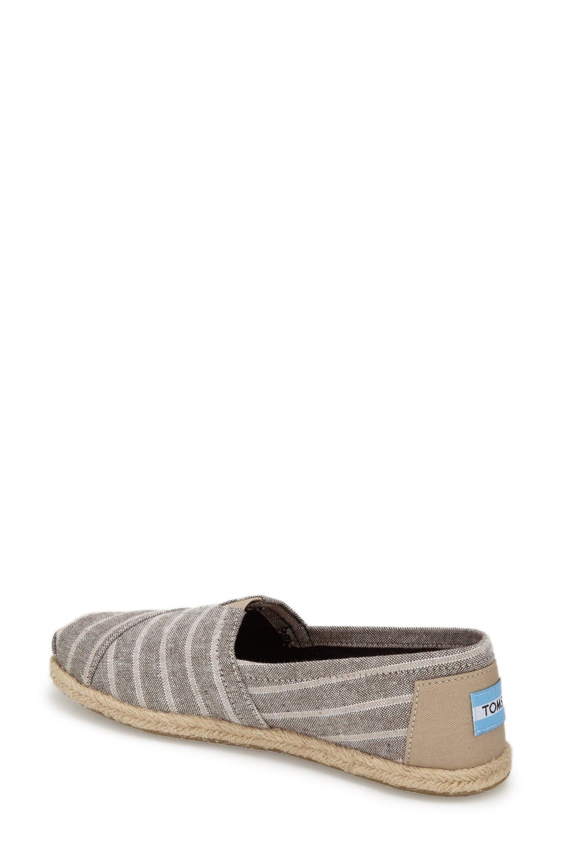 Stripe Espadrille Slip-On, Alternate, color, BROWN METALLIC STRIPE FABRIC