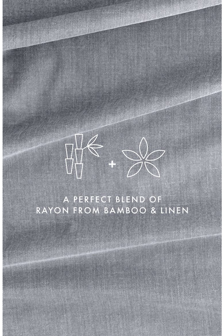 Luxury 4-Piece Rayon & Linen Blend Bed Sheet Set, Alternate, color, GRAY