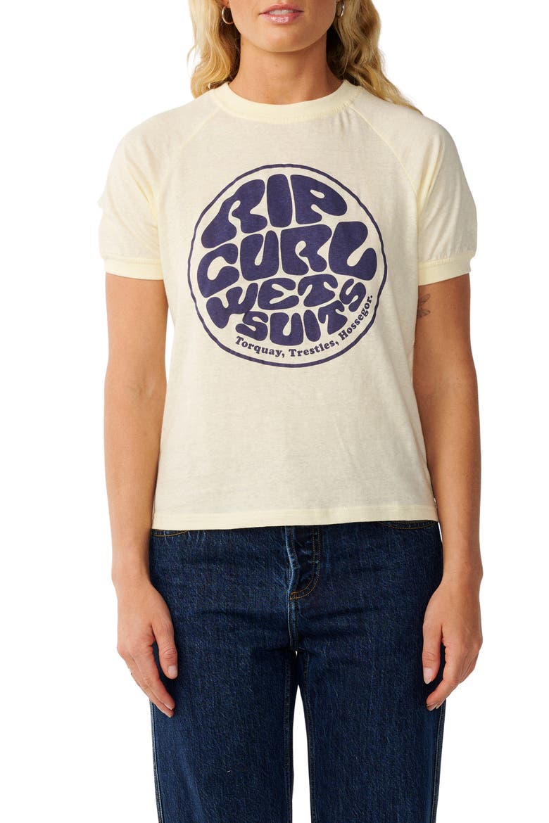Wettie Graphic Ringer T-Shirt, Main, color, SOFT YELLOW