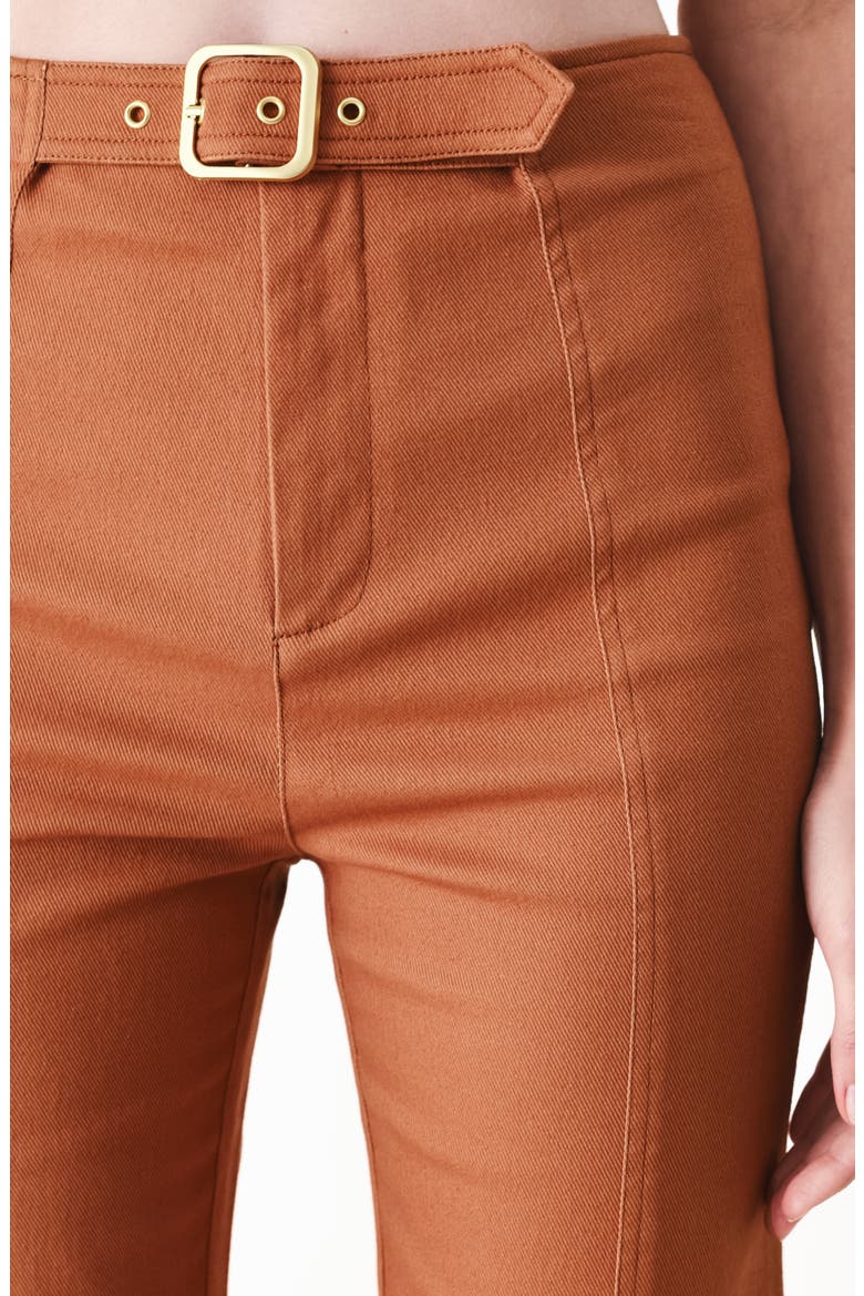 Belted Flare Leg Pants, Alternate, color, TERRACOTTA