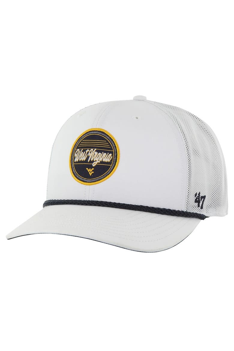 Men's '47 White West Virginia Mountaineers Fairway Trucker Adjustable Hat, Main, color, White