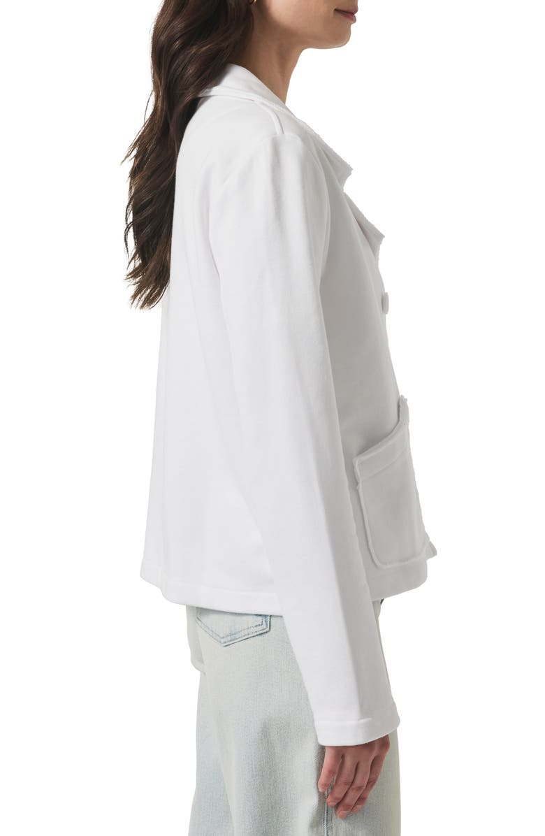 Splendid Double Breasted Cotton French Terry Blazer, Alternate, color, White