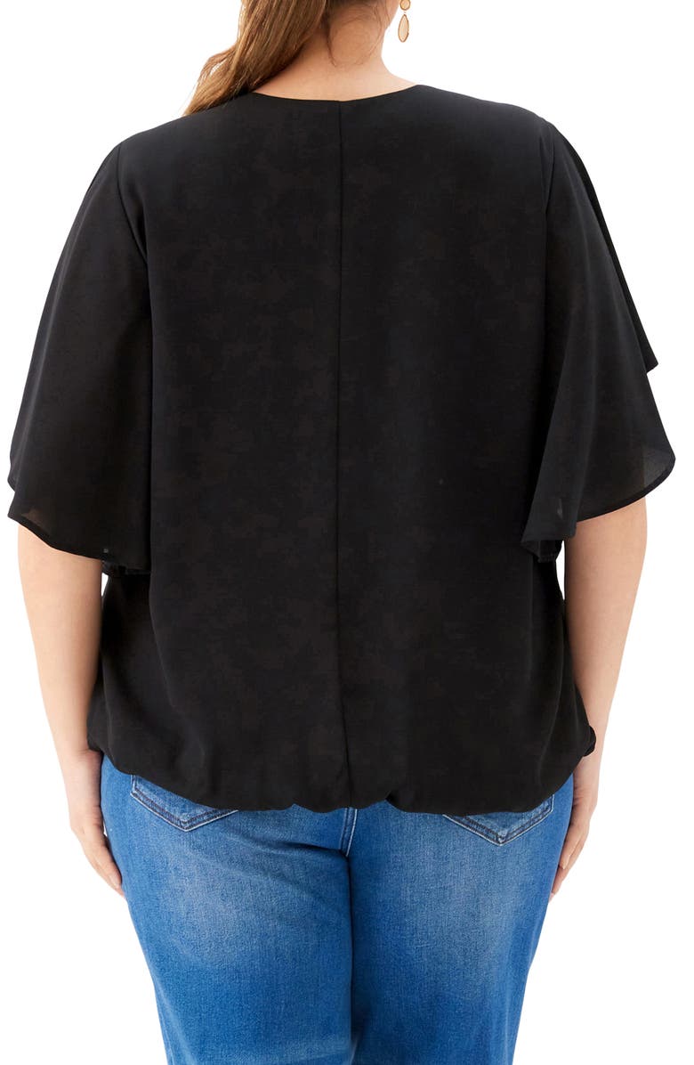 Karen Kane Flutter Sleeve Top, Alternate, color, Black