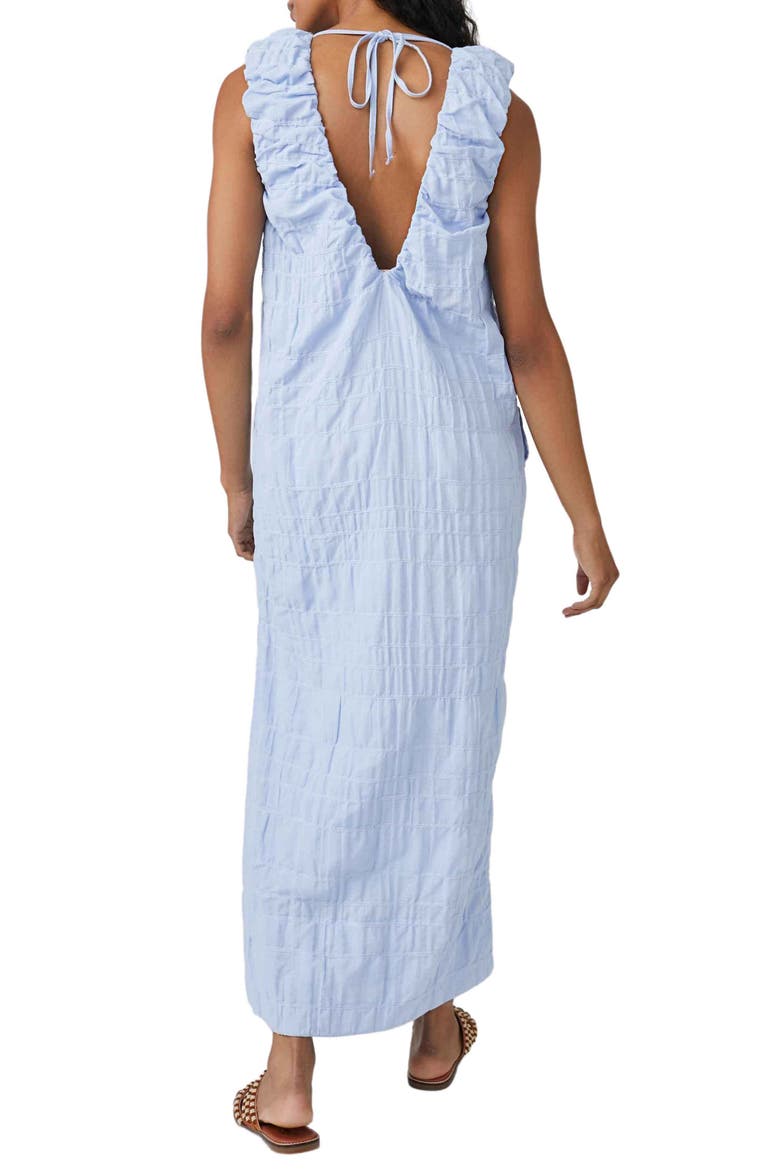 free-est Agatha Ruched Stretch Cotton Dress, Alternate, color, BRUNNERA BLUE