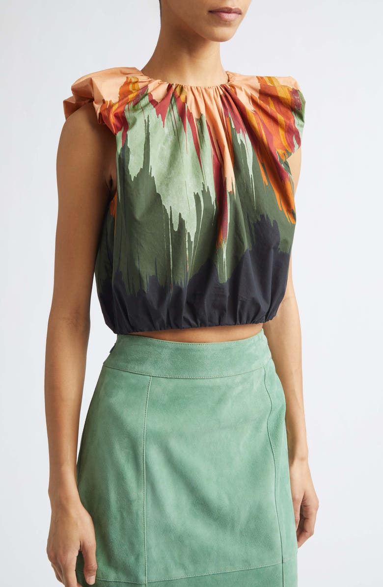Ulla Johnson Gracie Cotton Crop Top, Alternate, color, Agate