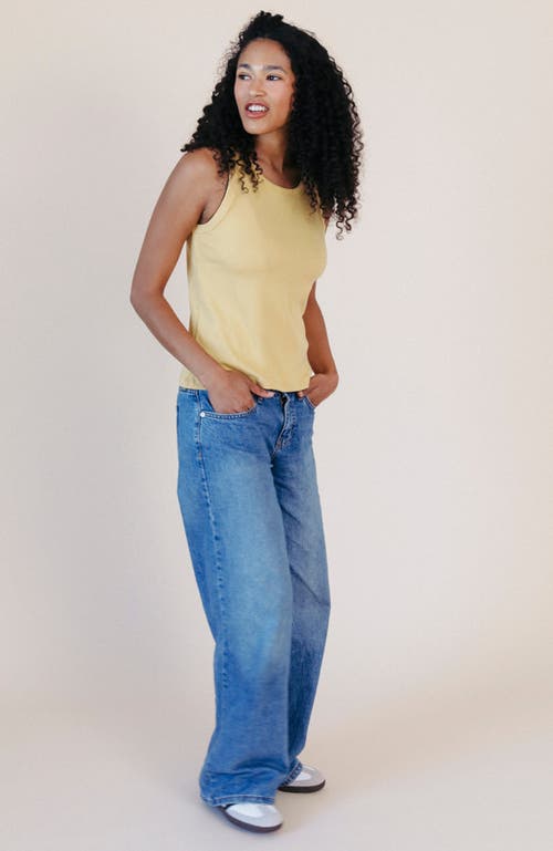 Poplinen Charlie Ribbed Tank In Yellow