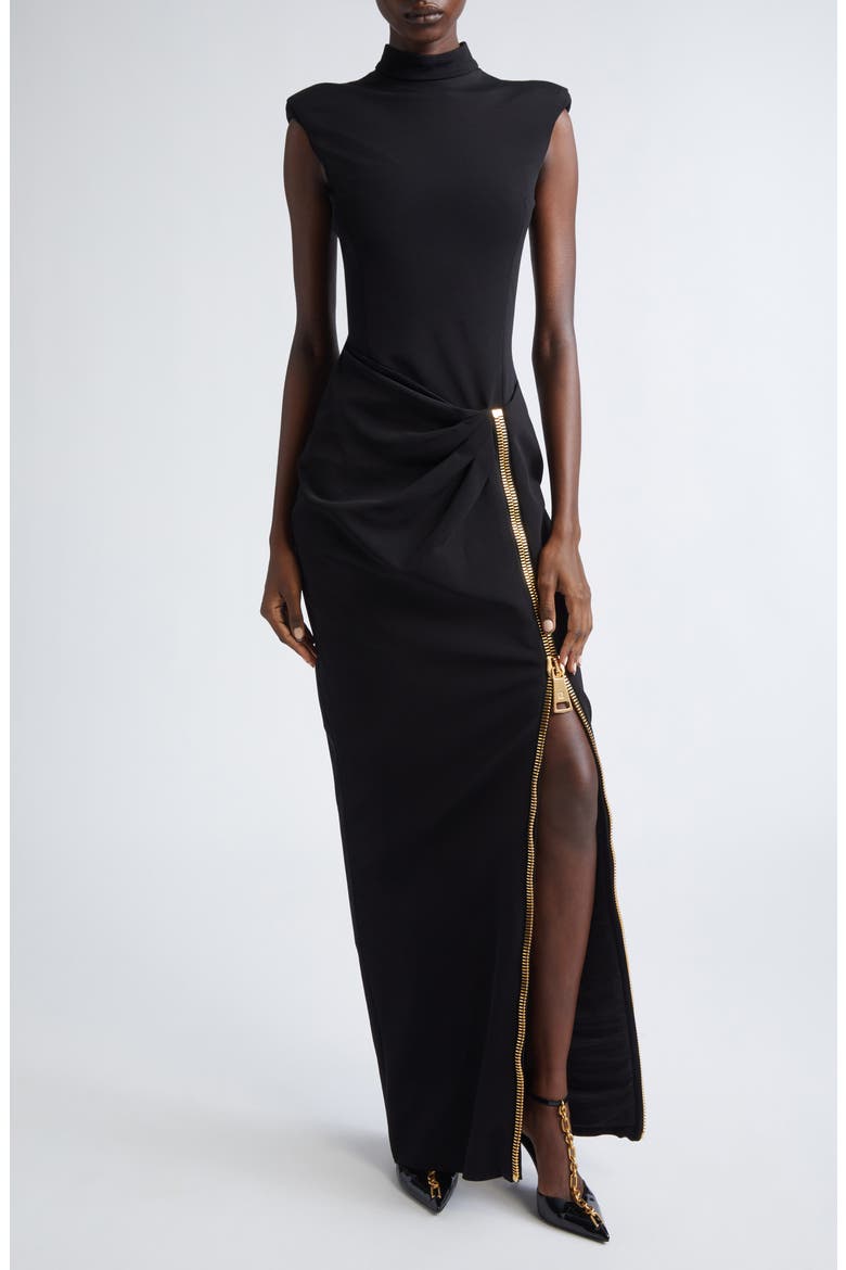 jersey net dress Beaded Jersey Sleeveless Slit Gown by Ladivine CDS562