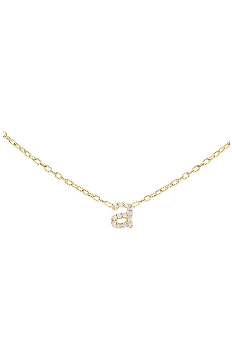 Adina's Jewels Tiny Pavé Lowercase Initial Necklace, Main, color, GOLD