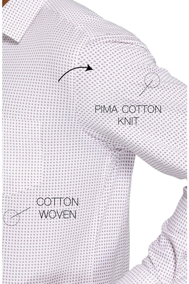 Abstract Dot Cotton Shirt, Alternate, color, WHITE/ WINE