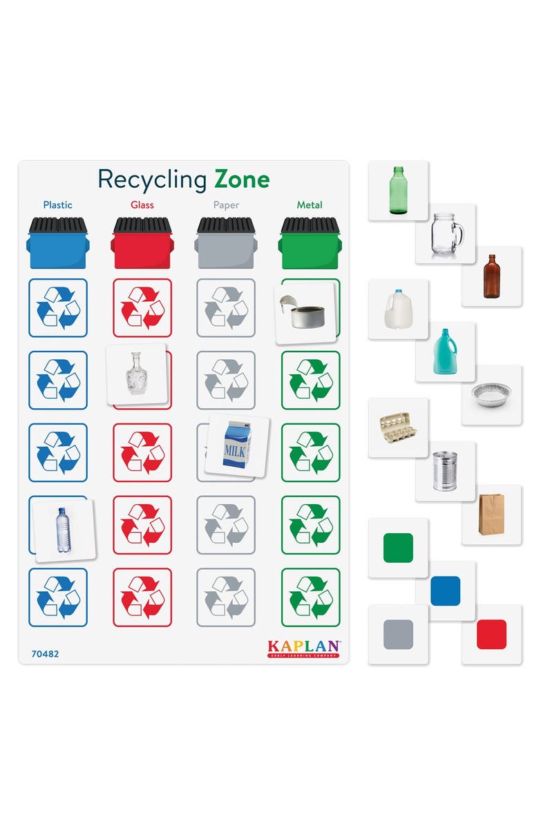 Kaplan Early Learning Company Recycling Zone - Learn What Materials Can Be Recycled, Main, color, Multicolor