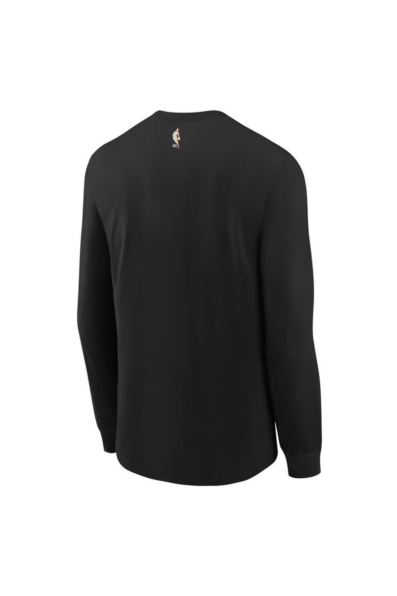 Youth Nike  Black Philadelphia 76ers Hardwood Classics Essential Logo Max90 Long Sleeve T-Shirt, Alternate, color, Black