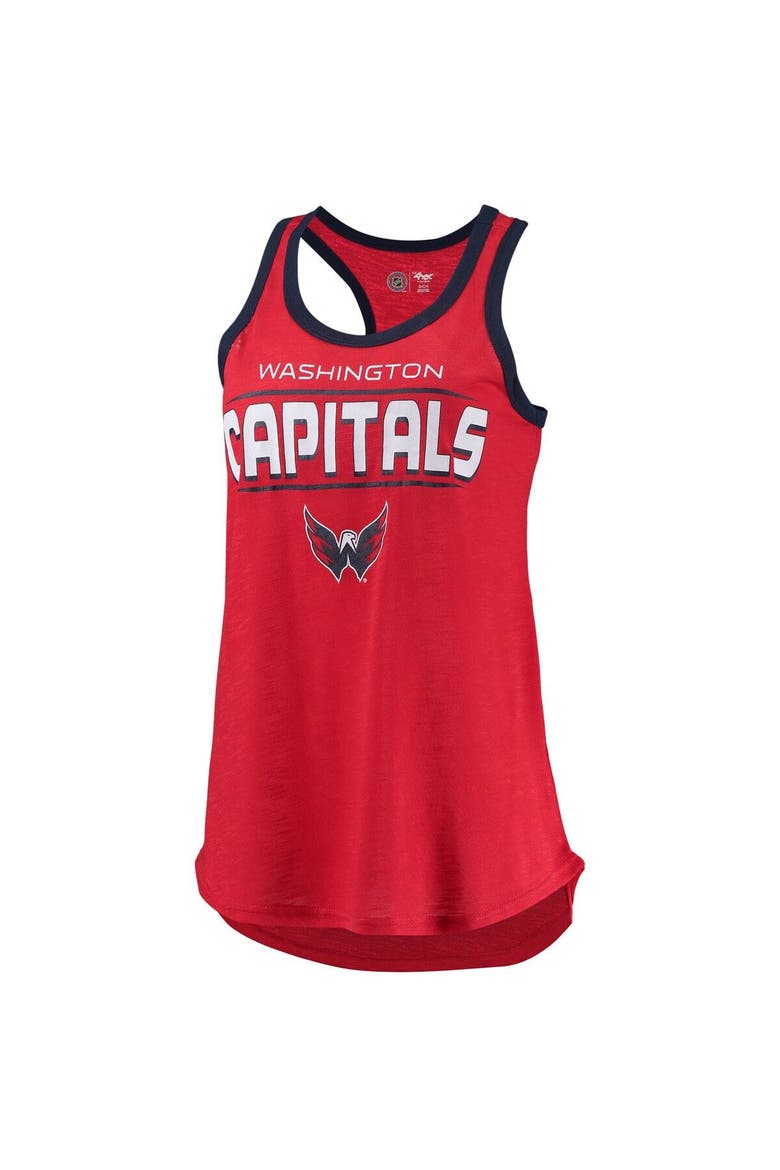 Women's G-III Sports by Carl Banks Red Washington Capitals Showdown Slub Racerback Tank Top, Alternate, color, Red