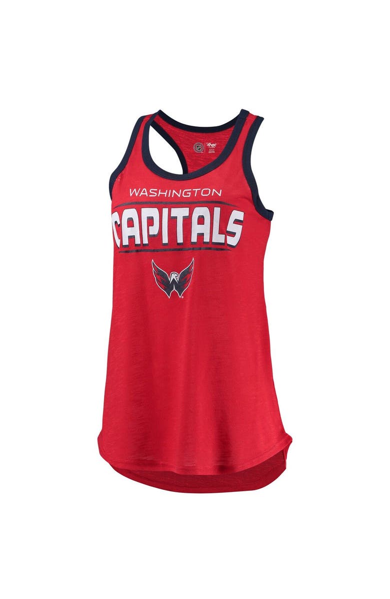 G-III SPORTS BY CARL BANKS Women's G-III Sports by Carl Banks Red Washington Capitals Showdown Slub Racerback Tank Top, Alternate, color, 