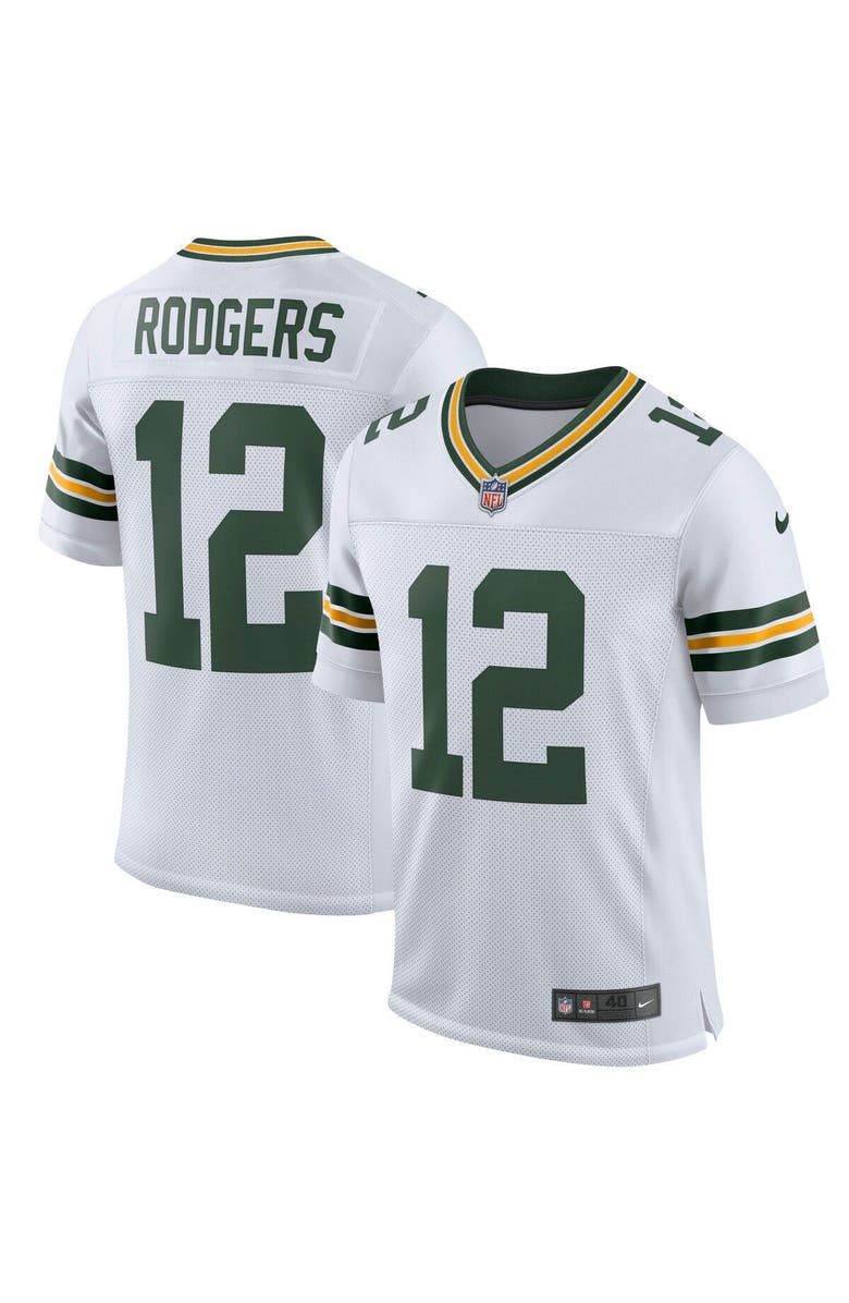 Nike Men's Nike Aaron Rodgers White Green Bay Packers Classic Elite Player Jersey, Main, color,