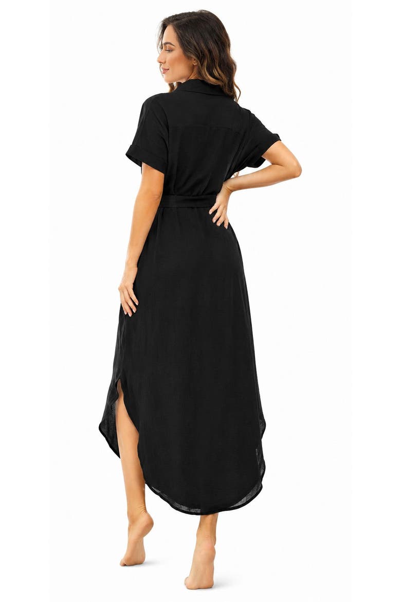 Lightweight Swim Cover-Up Maxi Dress, Alternate, color, Black