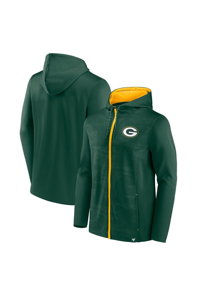 Men's Fanatics Branded Green/Gold Green Bay Packers Ball Carrier Full-Zip Hoodie, Main, color, Green