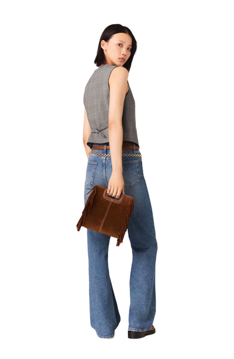 maje Checked tailored jacket, Alternate, color, Grey