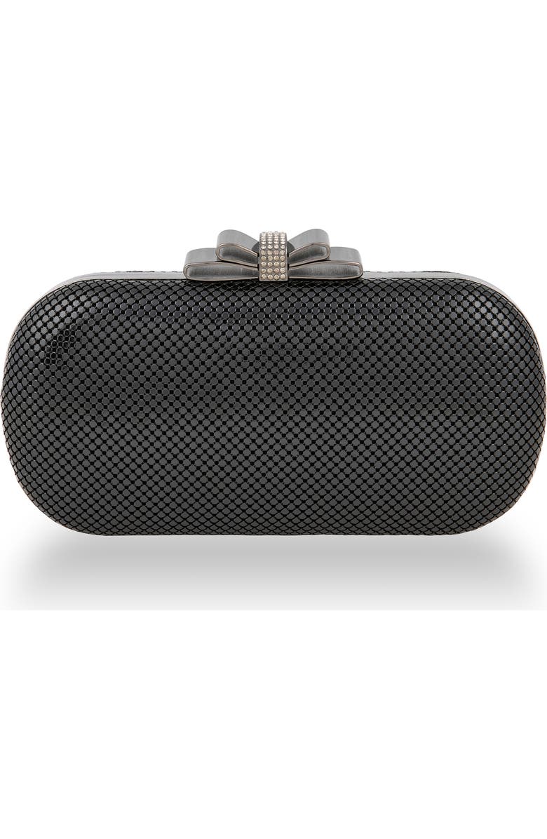 Whiting & Davis Marilyn Bow Minaudiere, Main, color, Black