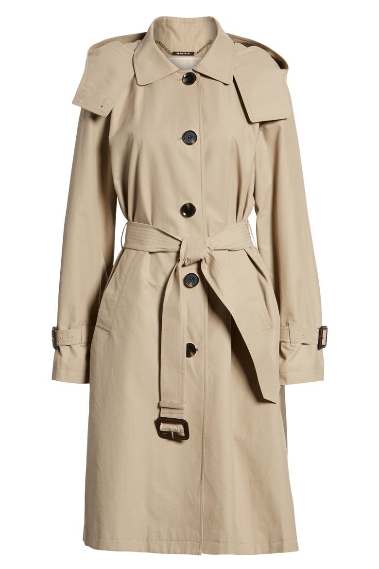 Hooded Trench Coat, Alternate, color, KHAKI