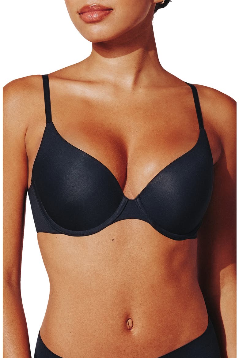 Zero Edge™ Underwire Push-Up Bra, Main, color, BLACK