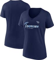 FANATICS Women's Fanatics Branded Navy Tennessee Titans Shine Time V-Neck T-Shirt