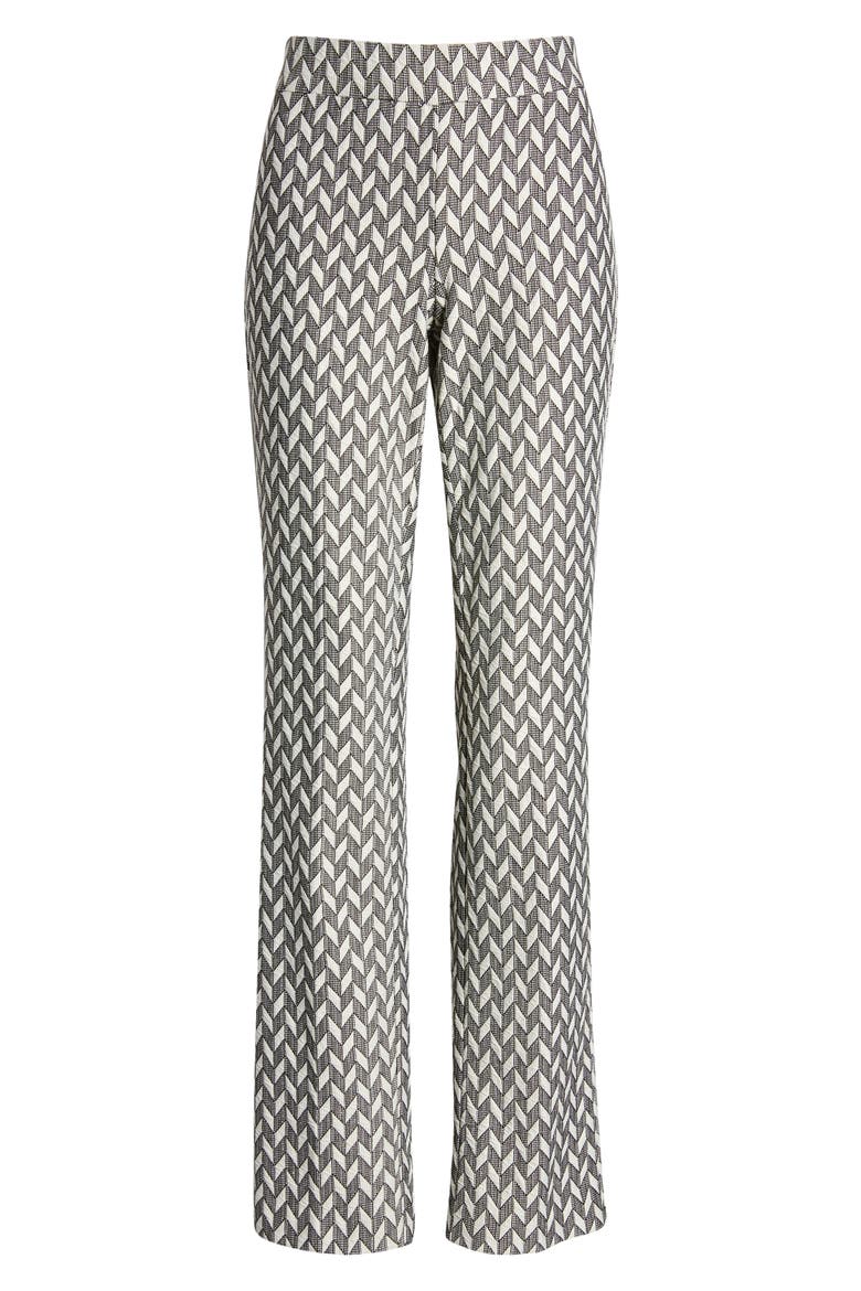 Chevron Knit Boot Leg Pull-On Pants, Alternate, color, ANNE WHITE/ ANNE BLACK