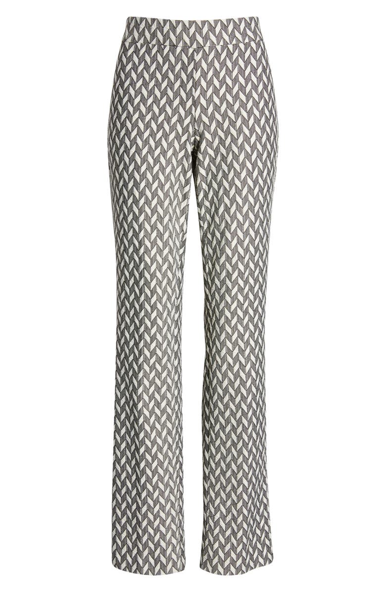 Anne Klein Chevron Knit Boot Leg Pull-On Pants, Alternate, color, 