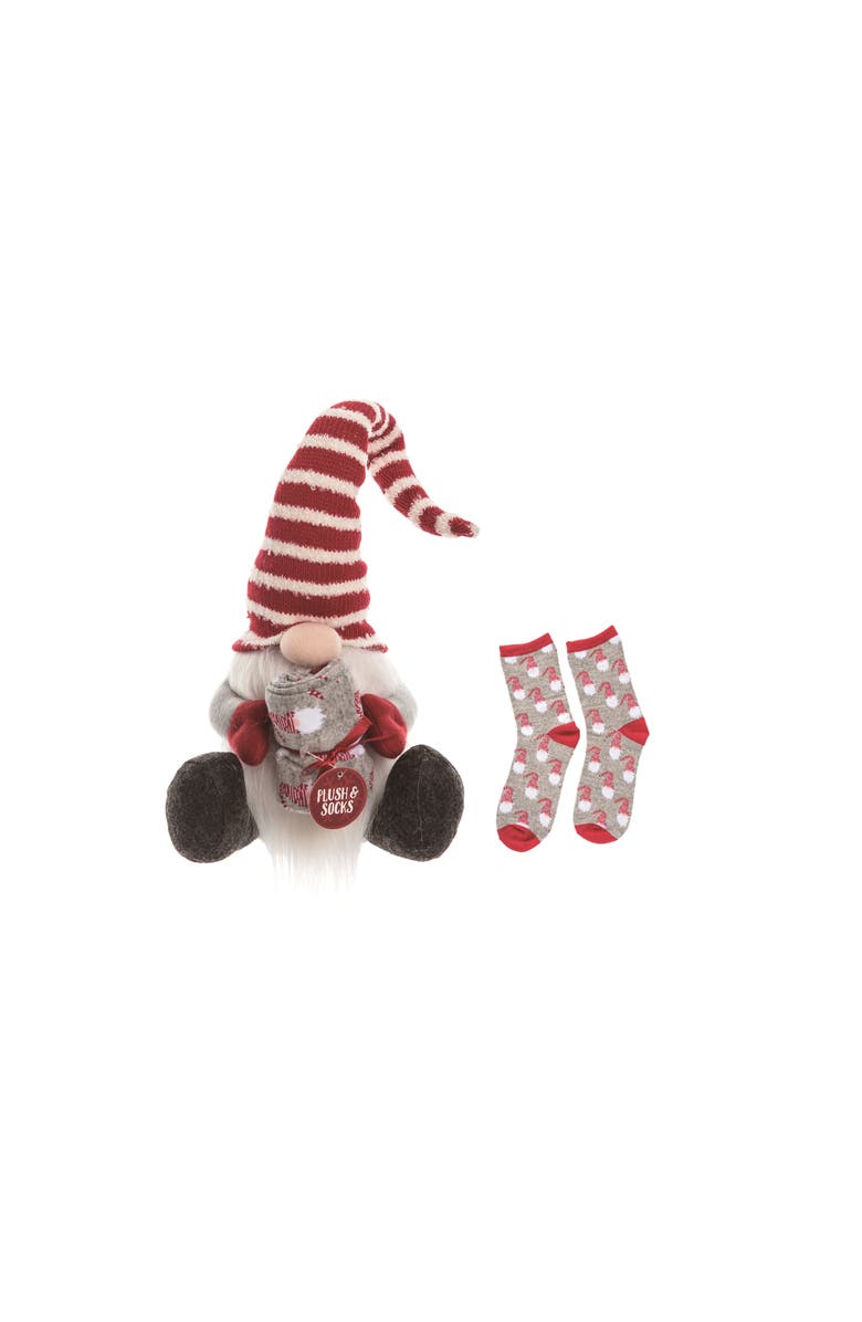 Transpac Multicolor Christmas Plush Gnome Decorative Figurine for Tabletop, Main, color, Multi