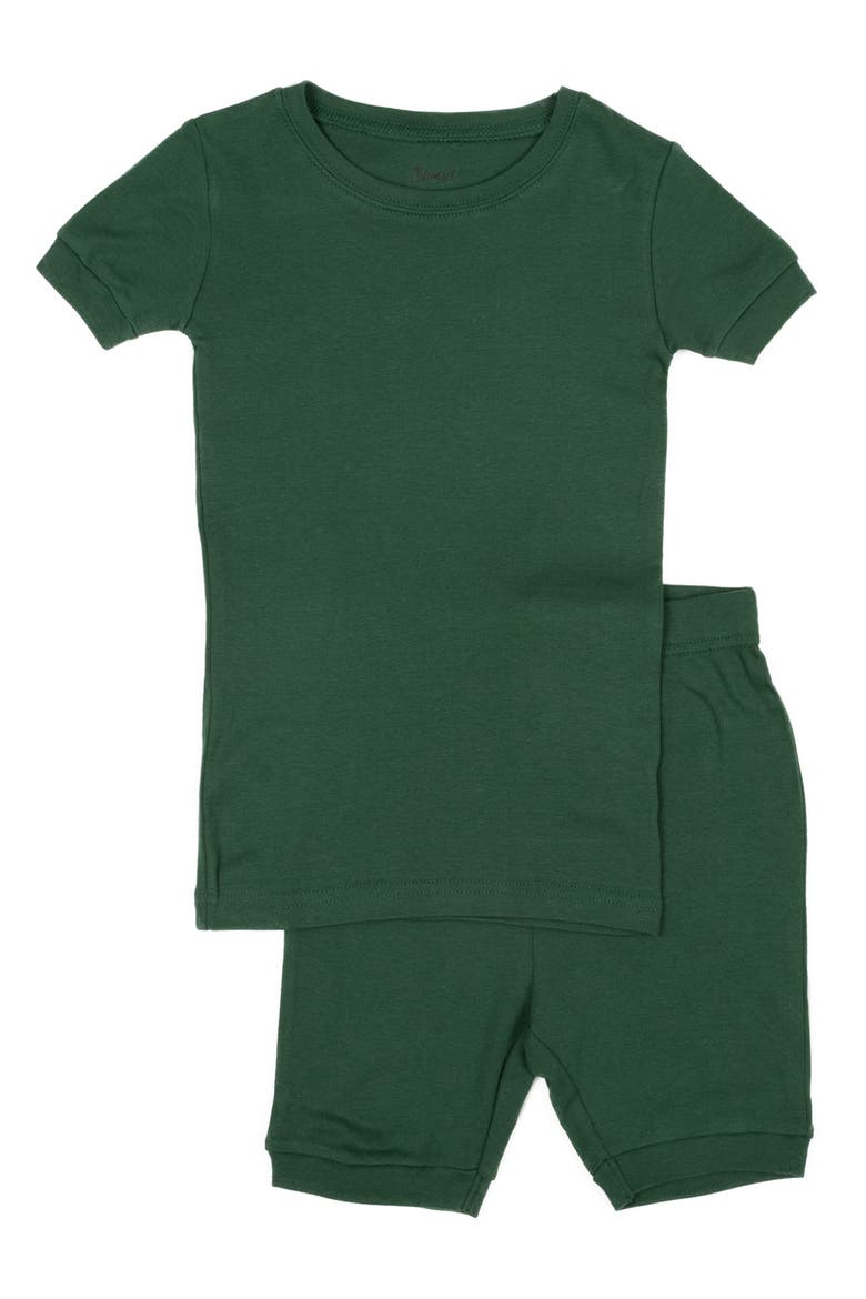 Solid 2-Piece Cotton Shorts Pajamas, Main, color, UNIFORM GREEN