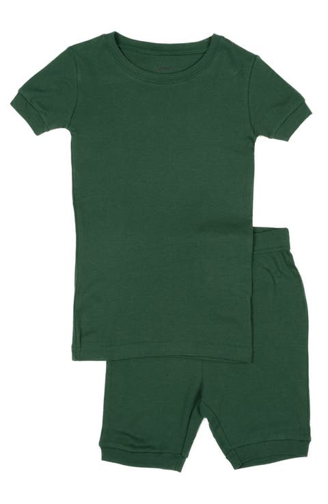 LEVERET Solid 2-Piece Cotton Shorts Pajamas