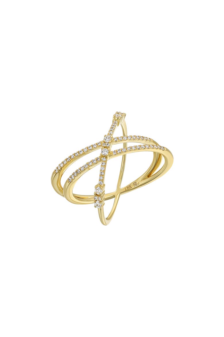 Audrey Crossover Diamond Ring (Nordstrom Exclusive), Main, color, 18K YELLOW GOLD