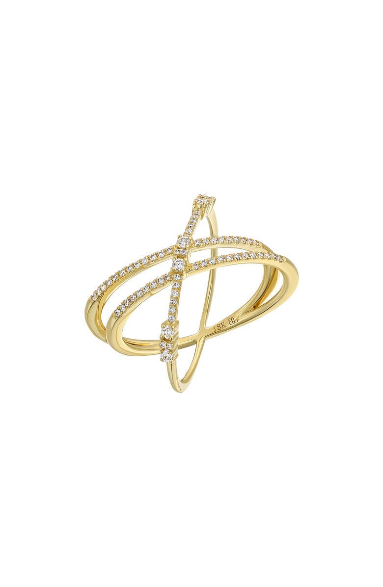 Bony Levy Audrey Crossover Diamond Ring, Main, color, 18K Yellow Gold