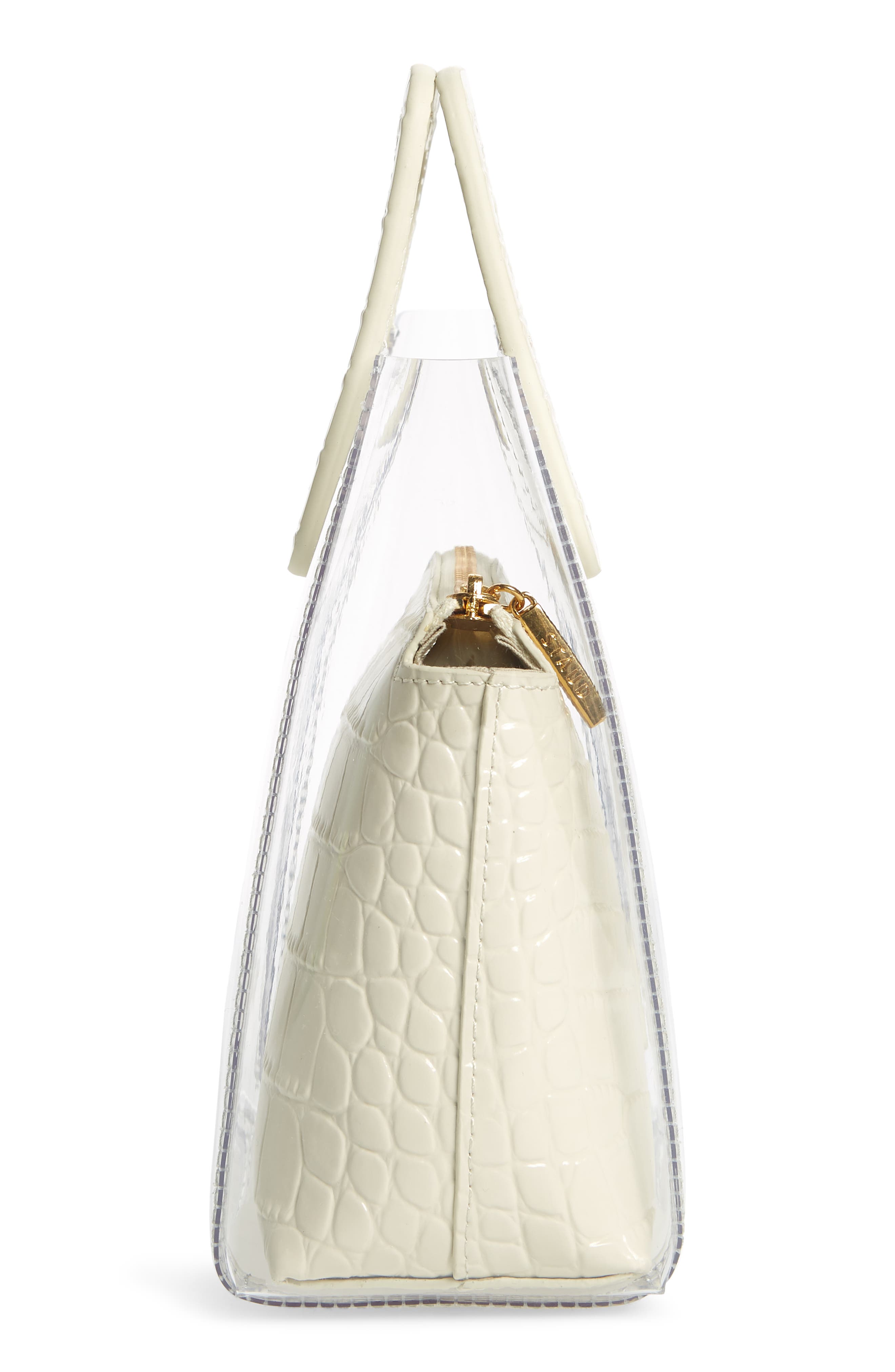 Mini Shirley Transparent Handbag, Alternate, color, CREAM CROC