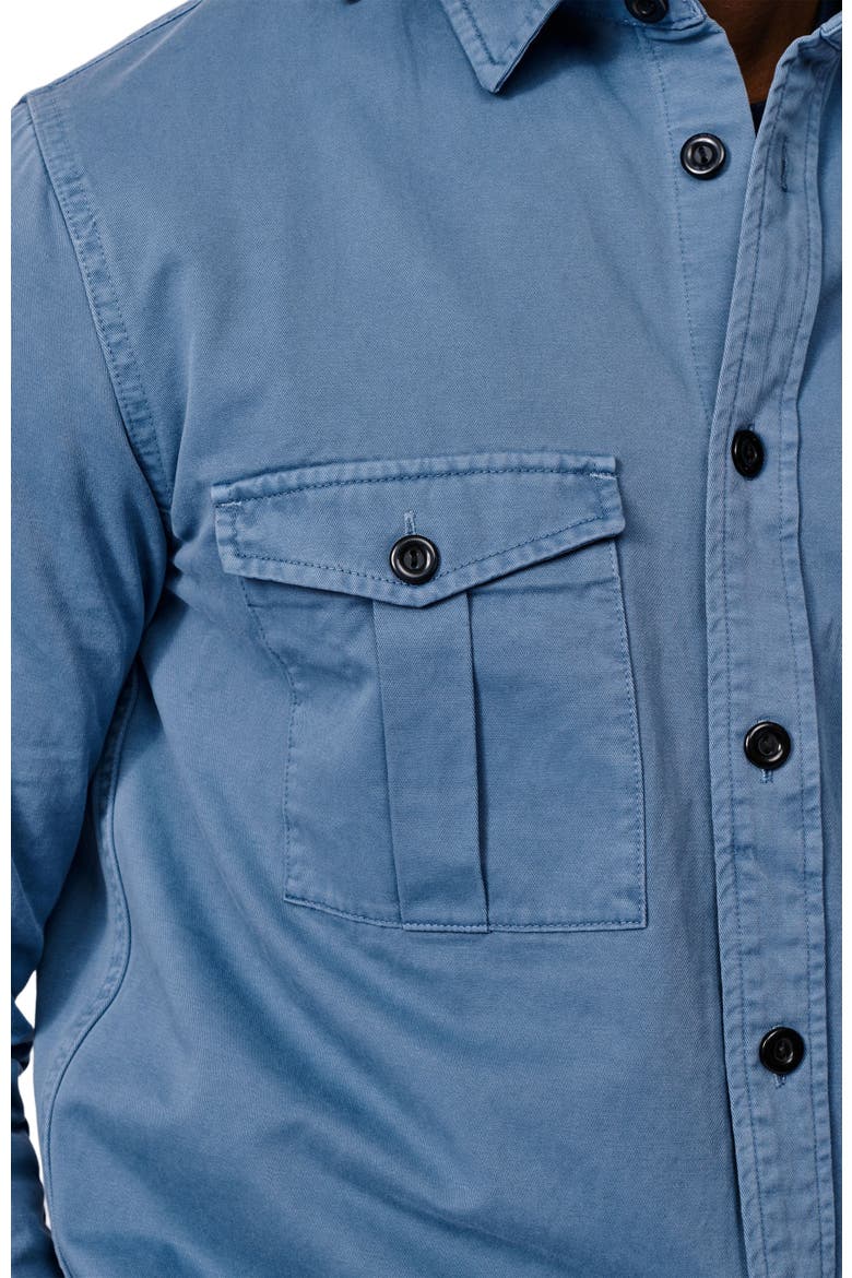 Cole Long Sleeve Twill Overshirt, Alternate, color, Blue
