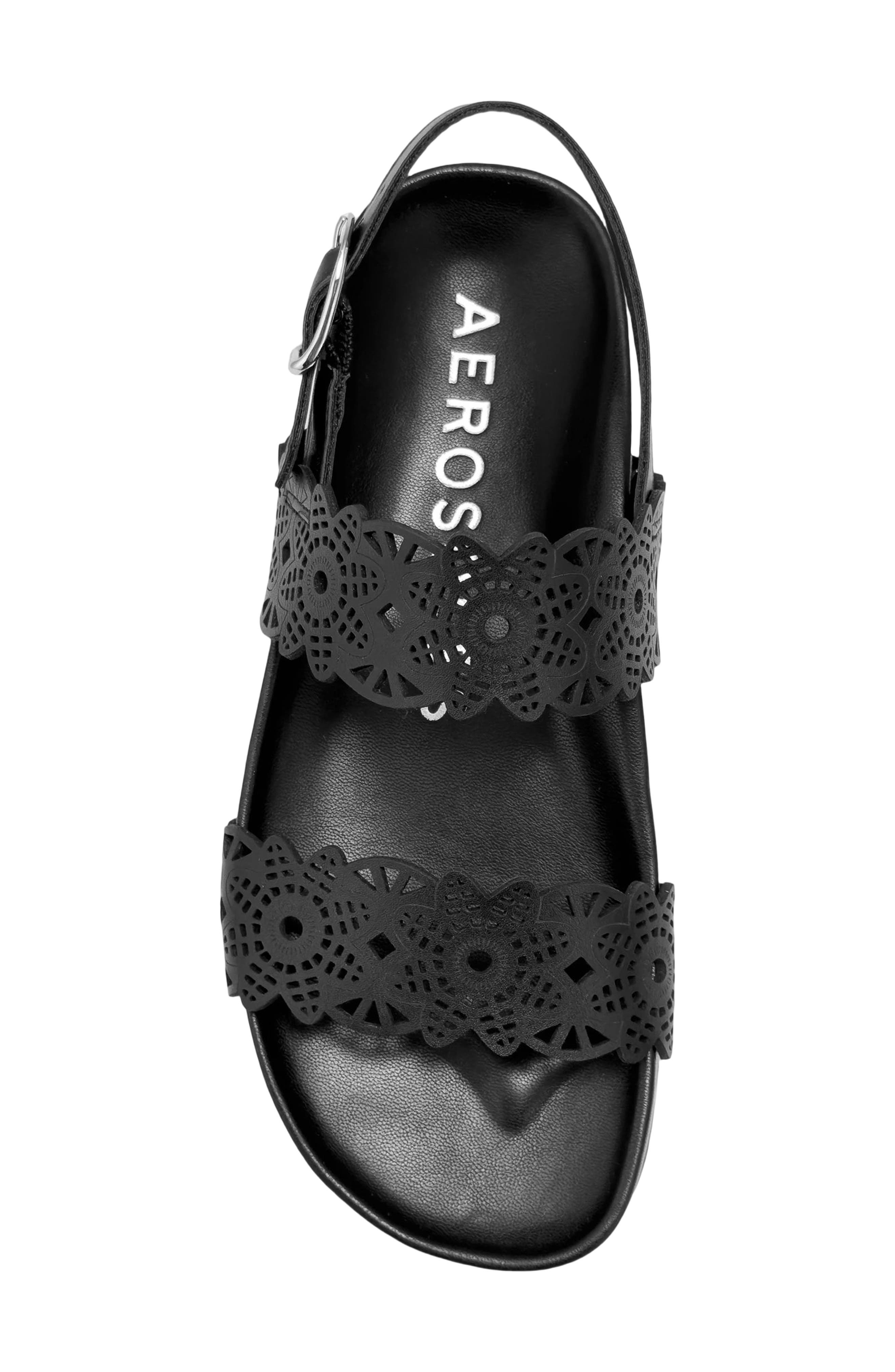 Aerosoles Lily Perforated Slingback Sandal, Alternate, color, Black Perf Fx Nappa