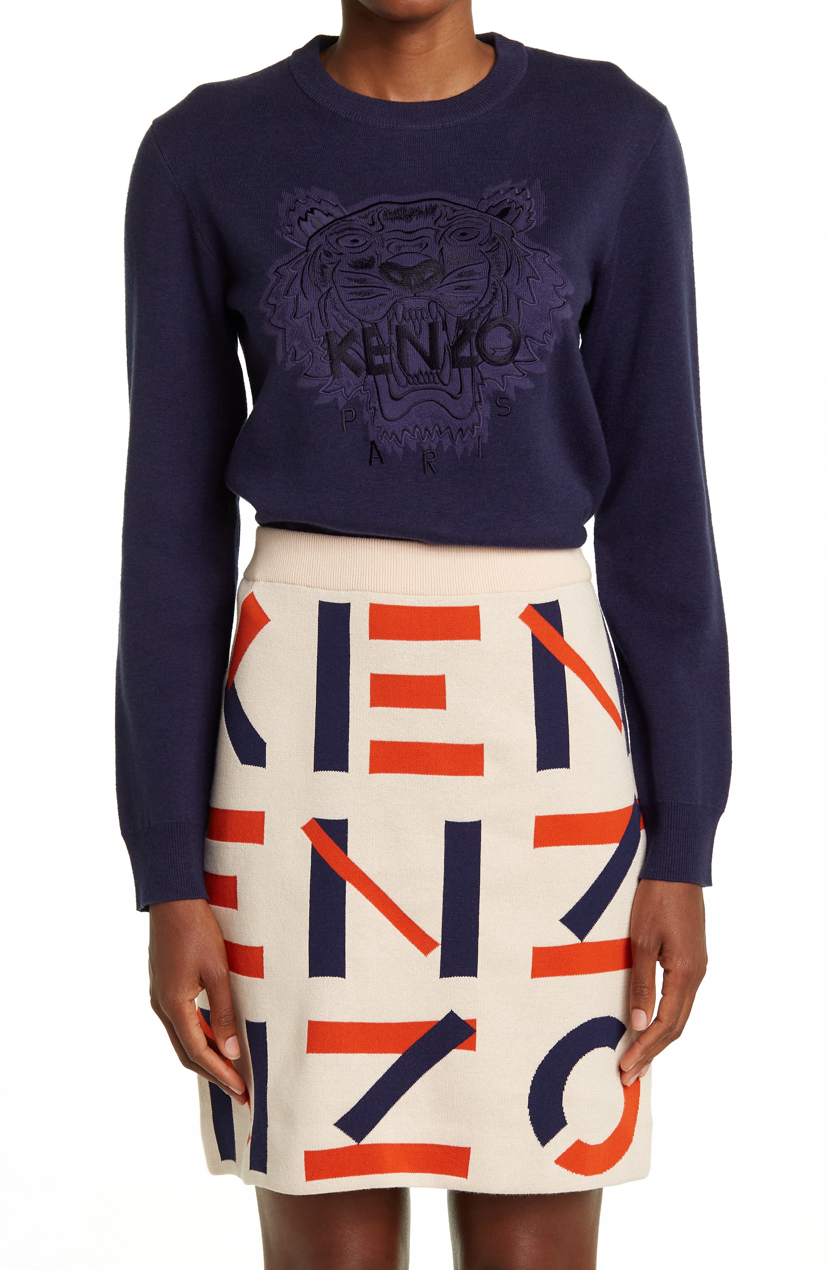 KENZO Paris Tiger Wool Blend Crewneck Pullover (Women) | Nordstromrack