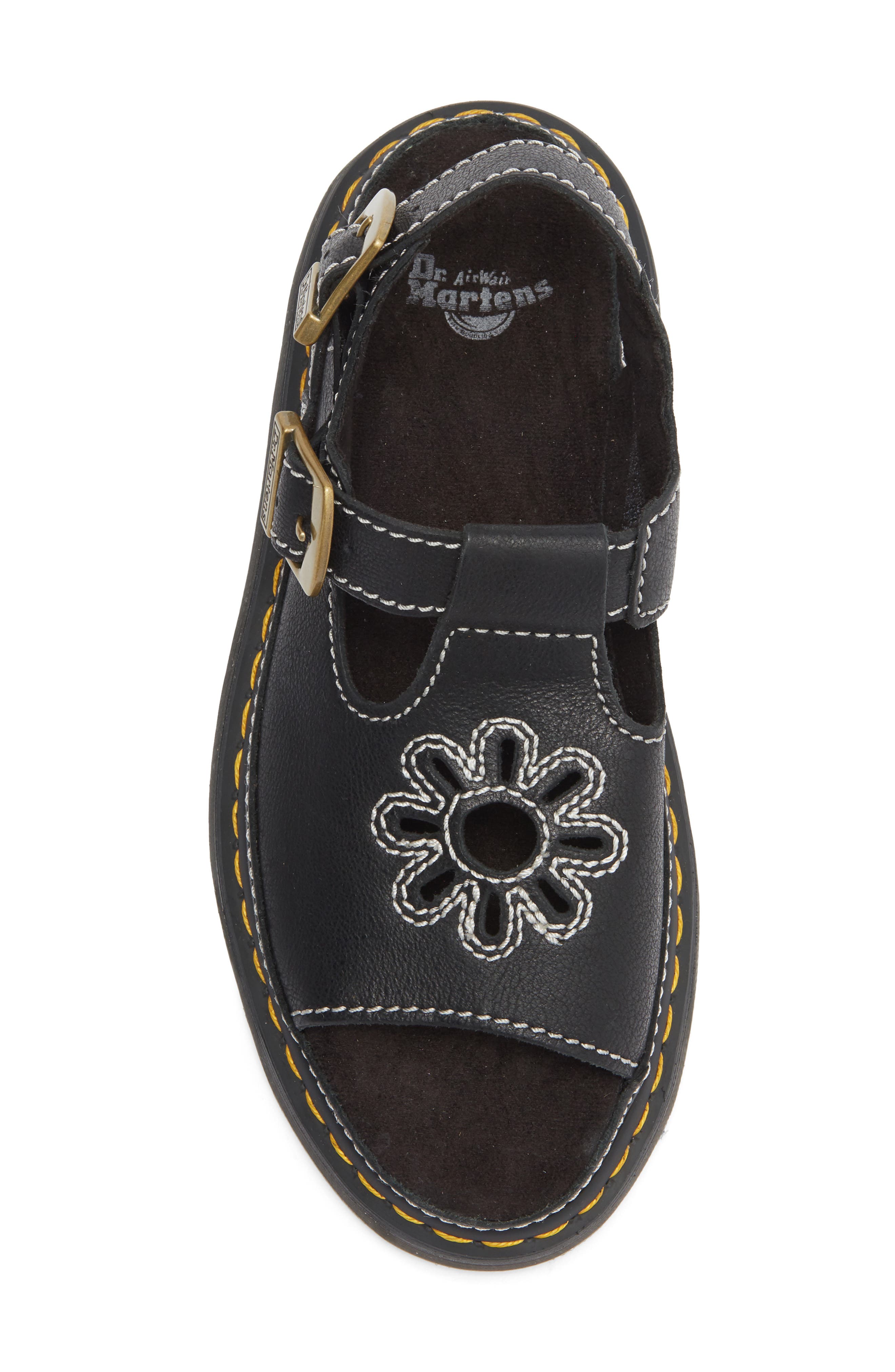 Dr. Martens Dunnet Flower Slingback Sandal, Alternate, color, Black