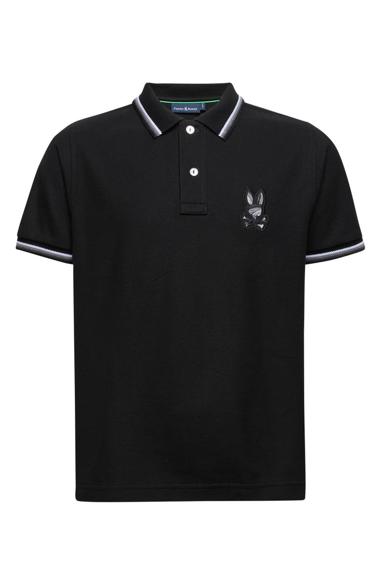 Psycho Bunny Kids' Baxter Cotton Pique Polo, Main, color, Black