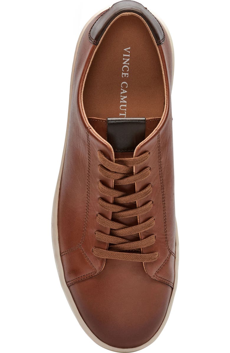Vince Camuto Hallman Leather Sneaker, Alternate, color, Cognac 02