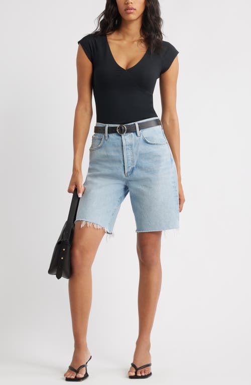 Open Edit Cap Sleeve Top In Black